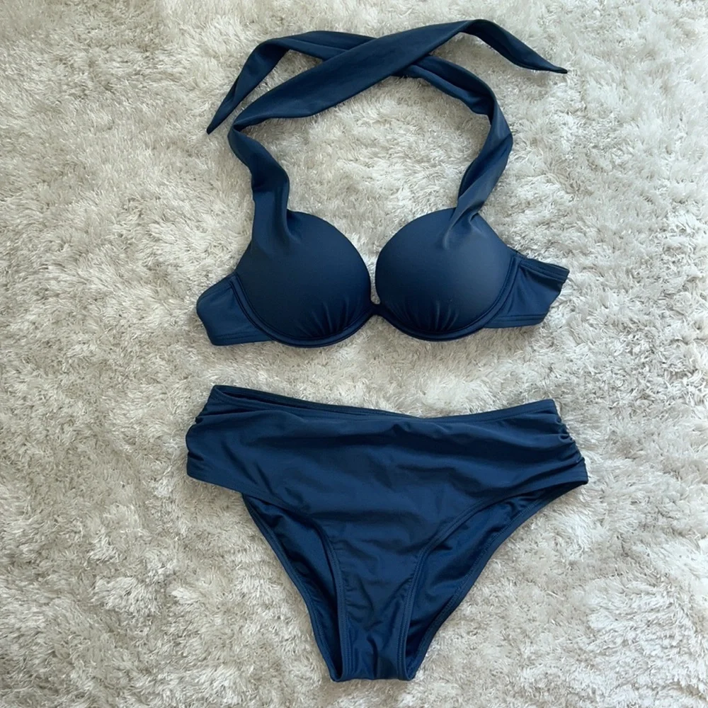 Blue Halter Bikini - Picture 2 of 7